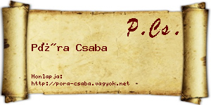 Póra Csaba névjegykártya